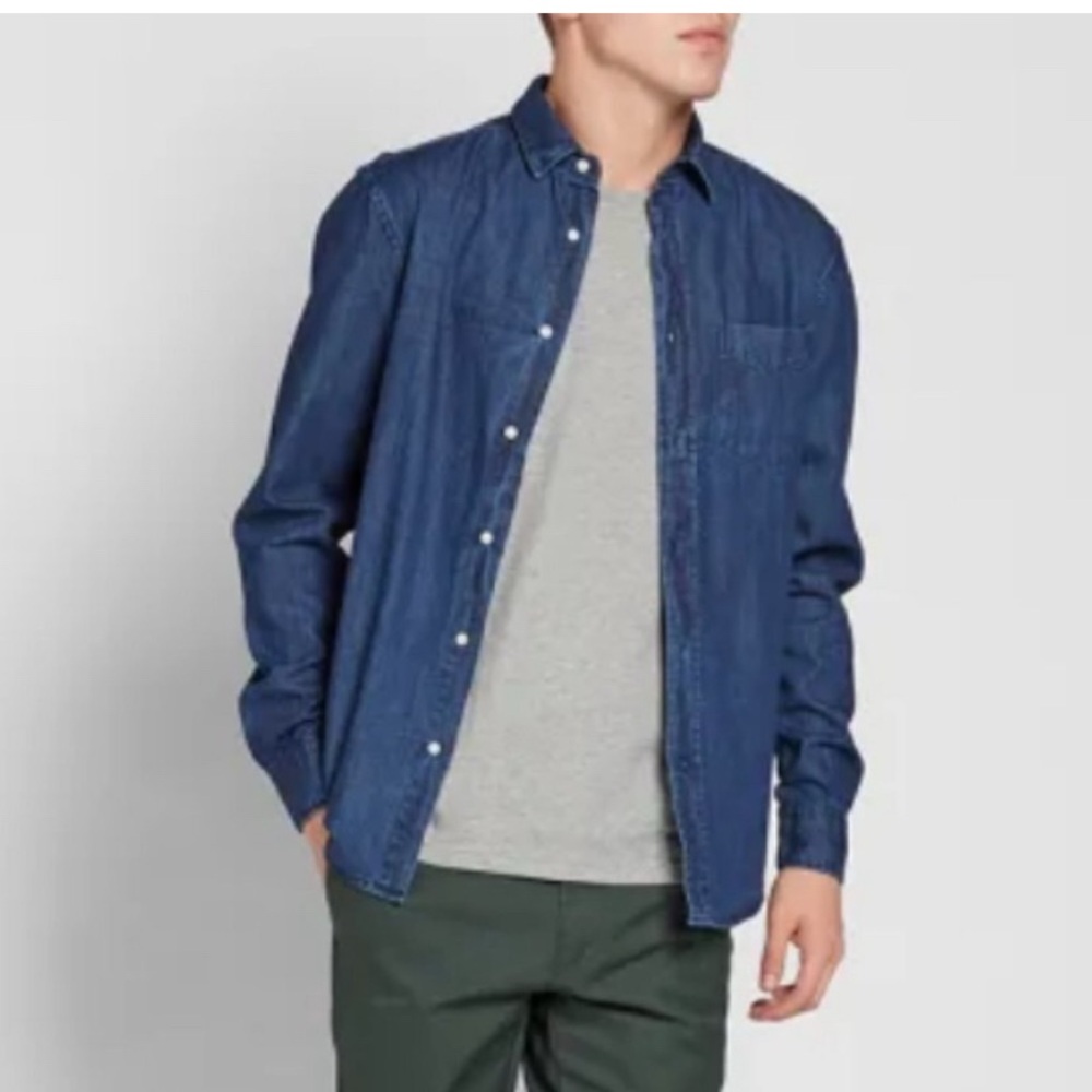 GANT Indigo Denim Button Down Shirt Size XL